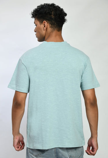 Sea Green Color Oversized T-Shirt For Men's - RueCollections